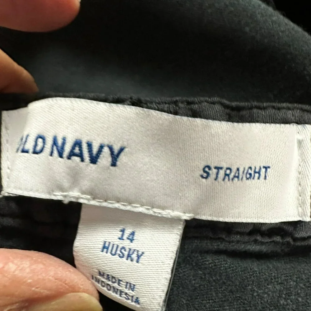Old Navy Size 14 Kids Husky Youth Black Straight Leg Jeans